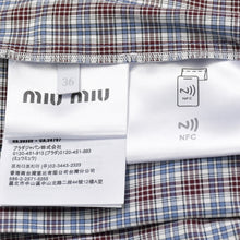 Load image into Gallery viewer, 新品未使用品 MIUMIU ミュウミュウ アヴィオ ボルドー ゴナチェック プリーツ スカート マルチカラー コットン ポリエステル サイズ36 中古 4b012282