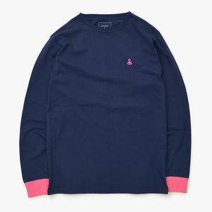 SOPHNET. ソフネット 長袖Tシャツ SOPH-190096 サイズM ネイビー ピンク サソリ コットン 刺繍ロゴ 美品 中古 4b012605