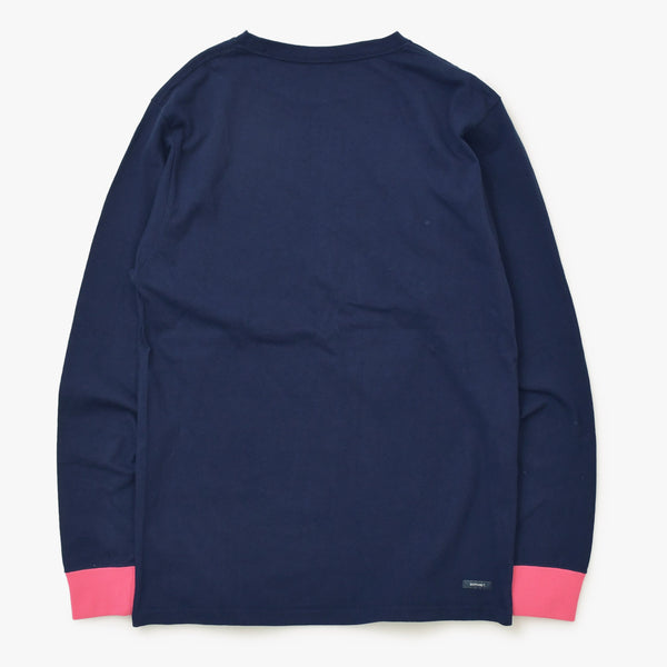 SOPHNET. ソフネット 長袖Tシャツ SOPH-190096 サイズM ネイビー ピンク サソリ コットン 刺繍ロゴ 美品 中古 4b012605