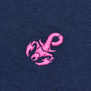 SOPHNET. ソフネット 長袖Tシャツ SOPH-190096 サイズM ネイビー ピンク サソリ コットン 刺繍ロゴ 美品 中古 4b012605
