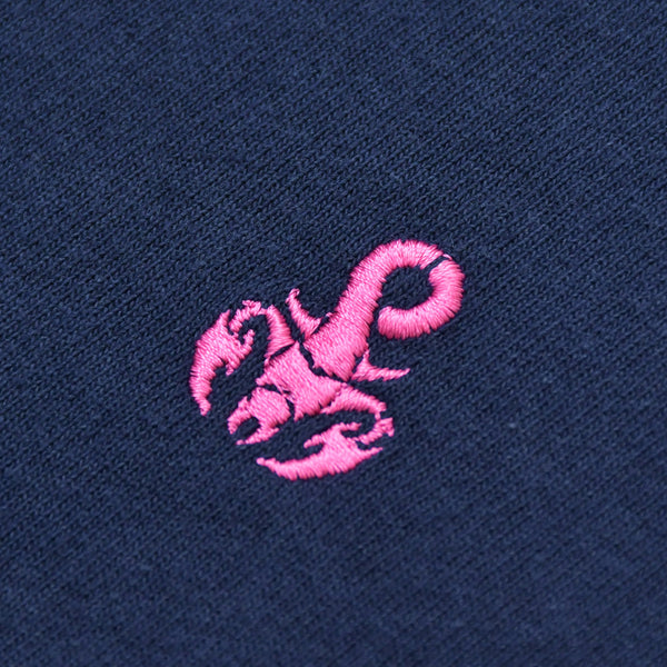 SOPHNET. ソフネット 長袖Tシャツ SOPH-190096 サイズM ネイビー ピンク サソリ コットン 刺繍ロゴ 美品 中古 4b012605