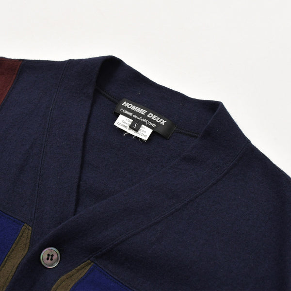 COMME des GARCONS HOMME DEUX cardigan コム デ ギャルソン オム ドゥ カーディガン ネイビー サイズS DR-T008 美品 中古 4b012617