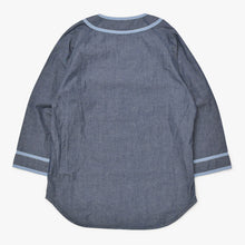 Load image into Gallery viewer, GANRYU ガンリュウ COMME des GARCONS ベースボールシャツ ES-B005-051-1-2 長袖 ブルー サイズS 美品 中古 4b012619