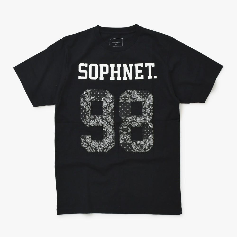 新品未使用 SOPHNET. ソフネット 半袖Tシャツ SOPH-180111 サイズM ナンバリング ペイズリー ブラック 中古 4b012625