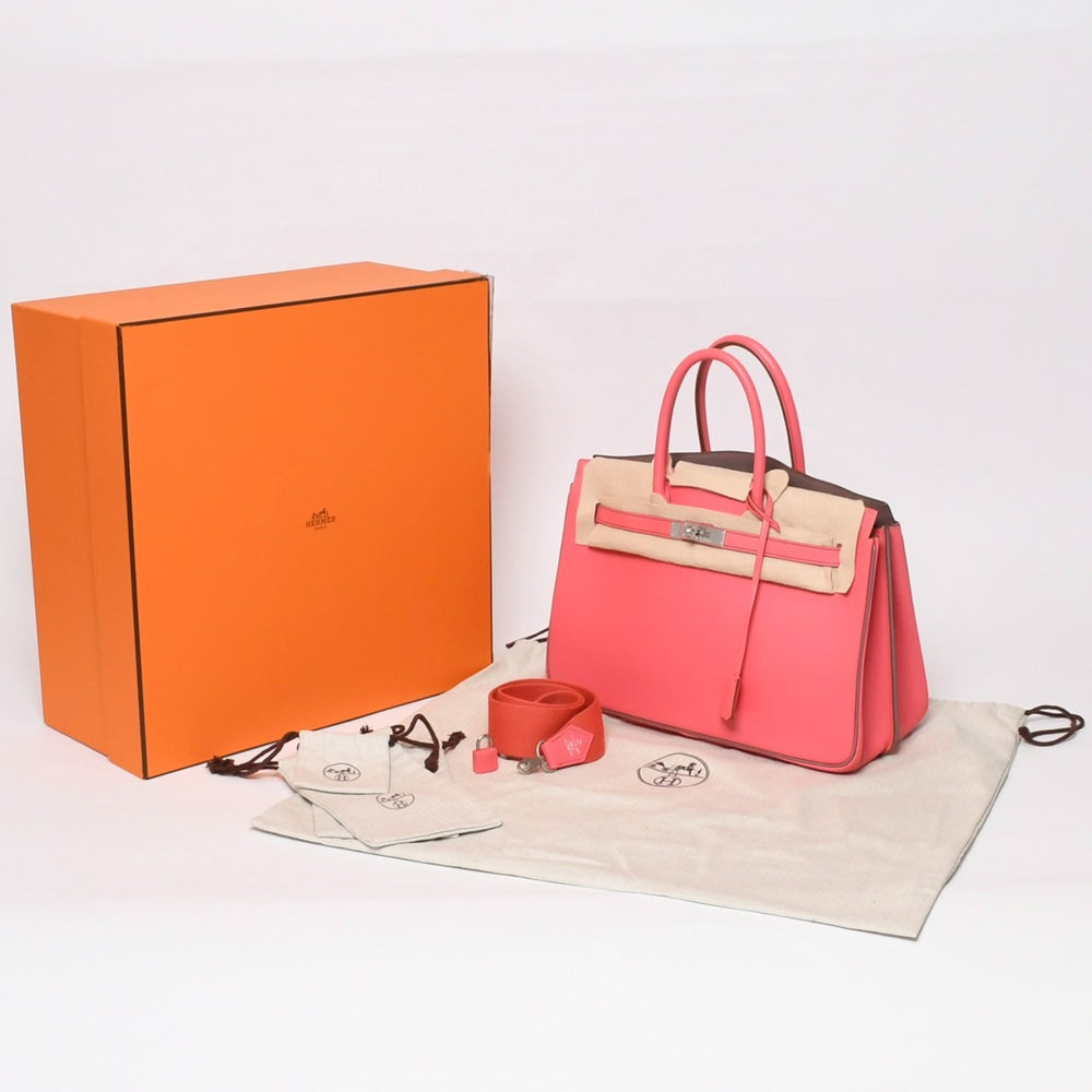 Like new HERMES Birkin 35 Special order item □R stamp Rose lipstick Griolet Matt palladium hardware Chevre Misor Good condition Used 4b013944