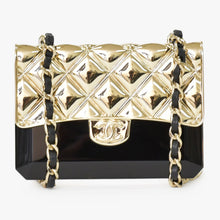 Load image into Gallery viewer, CHANEL シャネル マトラッセ ペンダント ネックレス カードケース PARIS 2022 ゴールド ブラック 美品 中古 4b011910