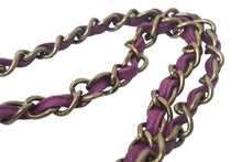 Load image into Gallery viewer, CHANEL シャネル ココマーク チェーンショルダーバッグ 6番台 ファー レザー アンティークゴールド パープル 美品 中古 4c069200