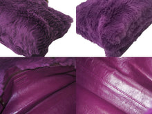 Load image into Gallery viewer, CHANEL シャネル ココマーク チェーンショルダーバッグ 6番台 ファー レザー アンティークゴールド パープル 美品 中古 4c069200