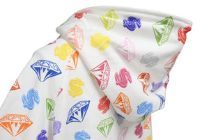 New and unused BILLIONAIREBOYSCLUB Billionaire Boys Club CASANOVA Casanova Allover Pattern Zip Up Parka White Multicolor Size L
