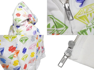 New and unused BILLIONAIREBOYSCLUB Billionaire Boys Club CASANOVA Casanova Allover Pattern Zip Up Parka White Multicolor Size L