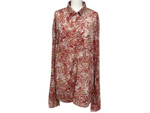 Load image into Gallery viewer, 新品未使用 MAJESTIC FILATURES マジェスティック フィラチュール 長袖シャツ J527HCH008 サイズM ペイズリー 総柄 レッド 中古 4b000907