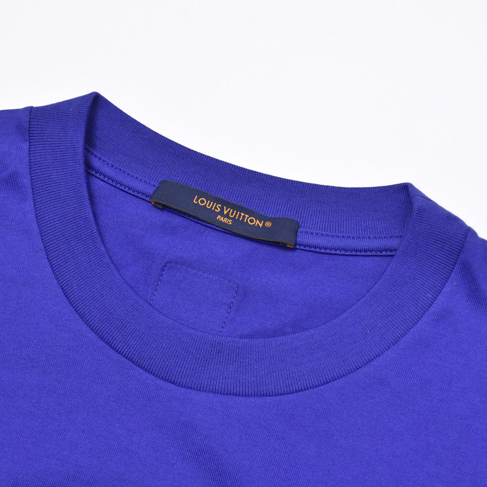 新品同様 LOUIS VUITTON ルイヴィトン 25SS 半袖Tシャツ RM251M NPG HSY91W サイズM パープル ラインストーン 中古 4b010007