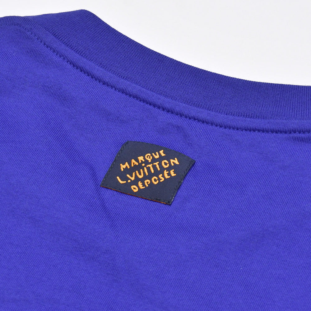 新品同様 LOUIS VUITTON ルイヴィトン 25SS 半袖Tシャツ RM251M NPG HSY91W サイズM パープル ラインストーン 中古 4b010007
