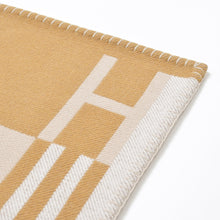 画像をギャラリービューアに読み込む, 極美品 HERMES エルメス ブレード アヴァロン ブランケット ベージュ ブラウン ウール カシミヤ 中古 4b010045