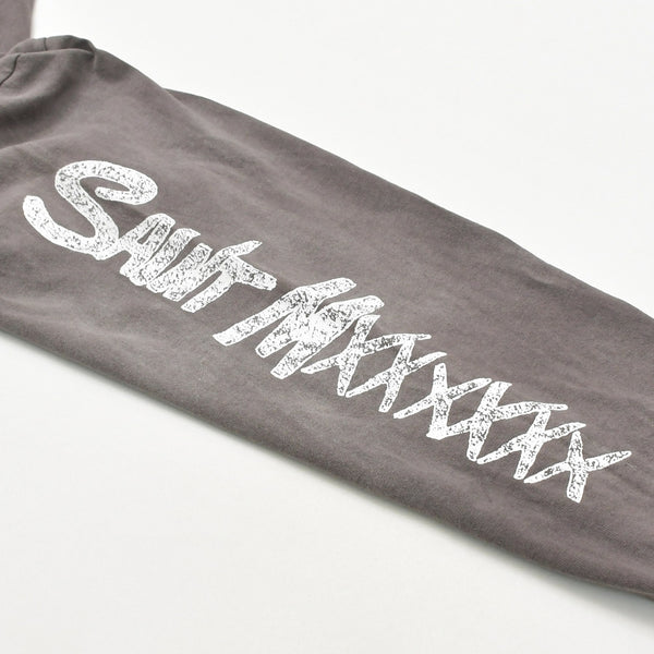 新品同様 SAINT MICHAEL セントマイケル 長袖Tシャツ SM-A21-0000-019 サイズL フェードブラック ヴィンテージ加工 中古 4a010067