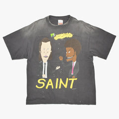 新品同様 SAINT MICHAEL セントマイケル 25SS 半袖Tシャツ SM-HR8-0000-015 サイズL ビーバス&バッドヘッド ヴィンテージ加工 中古 4a010068