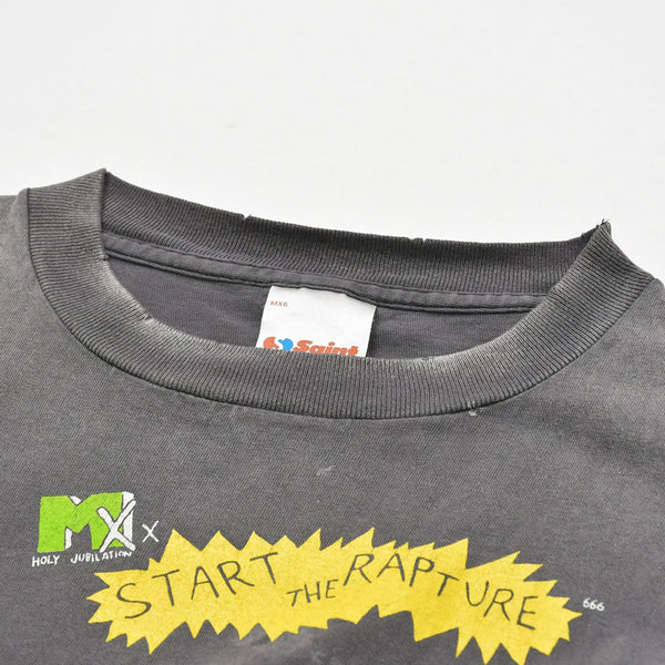 新品同様 SAINT MICHAEL セントマイケル 25SS 半袖Tシャツ SM-HR8-0000-015 サイズL ビーバス&バッドヘッド ヴィンテージ加工 中古 4a010068