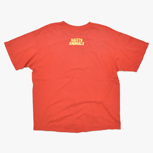 極美品 SAINT MICHAEL セントマイケル 半袖Tシャツ SM-HR1-0000-025 サイズL レッド コットン ヴィンテージ加工 中古 4a010069