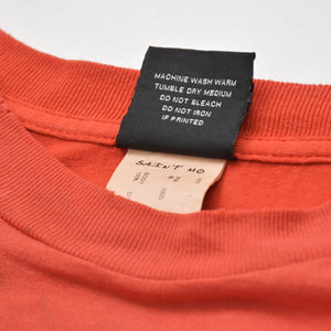 極美品 SAINT MICHAEL セントマイケル 半袖Tシャツ SM-HR1-0000-025 サイズL レッド コットン ヴィンテージ加工 中古 4a010069