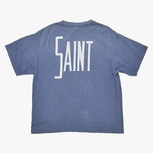 極美品 SAINT MICHAEL セントマイケル FANTASIA ファンタジア 半袖Tシャツ SM-HR8-0000-C65 サイズL ネイビー ヴィンテージ加工 中古 4a010070