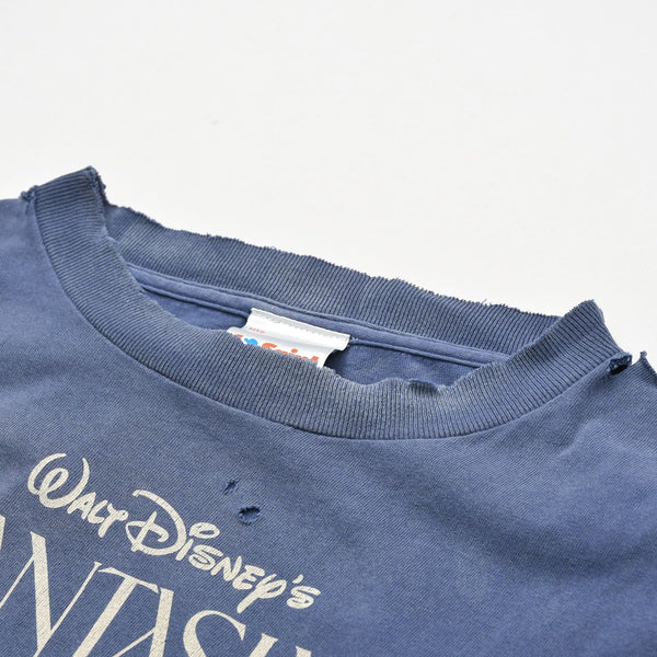 極美品 SAINT MICHAEL セントマイケル FANTASIA ファンタジア 半袖Tシャツ SM-HR8-0000-C65 サイズL ネイビー ヴィンテージ加工 中古 4a010070