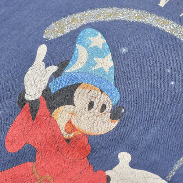 極美品 SAINT MICHAEL セントマイケル FANTASIA ファンタジア 半袖Tシャツ SM-HR8-0000-C65 サイズL ネイビー ヴィンテージ加工 中古 4a010070