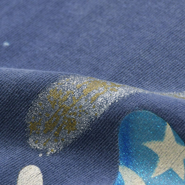 極美品 SAINT MICHAEL セントマイケル FANTASIA ファンタジア 半袖Tシャツ SM-HR8-0000-C65 サイズL ネイビー ヴィンテージ加工 中古 4a010070