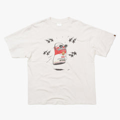 極美品 SAINT MICHAEL セントマイケル × A BATHING APE アベイシングエイプ 半袖Tシャツ SM-MK1-0000-C34 サイズL ホワイト 中古 4a010072