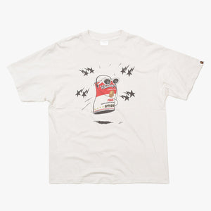 極美品 SAINT MICHAEL セントマイケル × A BATHING APE アベイシングエイプ 半袖Tシャツ SM-MK1-0000-C34 サイズL ホワイト 中古 4a010072