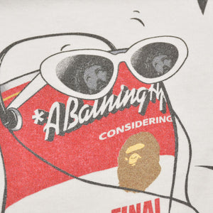 極美品 SAINT MICHAEL セントマイケル × A BATHING APE アベイシングエイプ 半袖Tシャツ SM-MK1-0000-C34 サイズL ホワイト 中古 4a010072