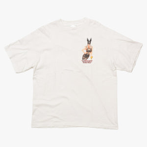Very Good Condition SAINT MICHAEL 26SS Short Sleeve T-shirt SM-MK8-0000-017 Size L Bunny Girl White Print Used 4a010073