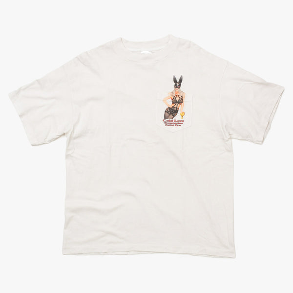 Very Good Condition SAINT MICHAEL 26SS Short Sleeve T-shirt SM-MK8-0000-017 Size L Bunny Girl White Print Used 4a010073