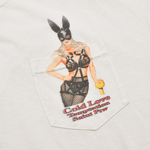 Very Good Condition SAINT MICHAEL 26SS Short Sleeve T-shirt SM-MK8-0000-017 Size L Bunny Girl White Print Used 4a010073