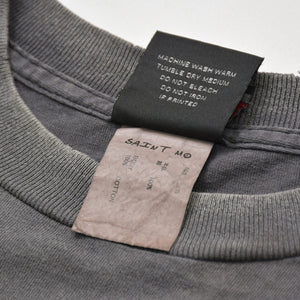 新品同様 SAINT MICHAEL セントマイケル DELICATE BULLSHIT 半袖Tシャツ SM-HR8-0000-003 サイズS ブラック ヴィンテージ加工 中古 4a010075