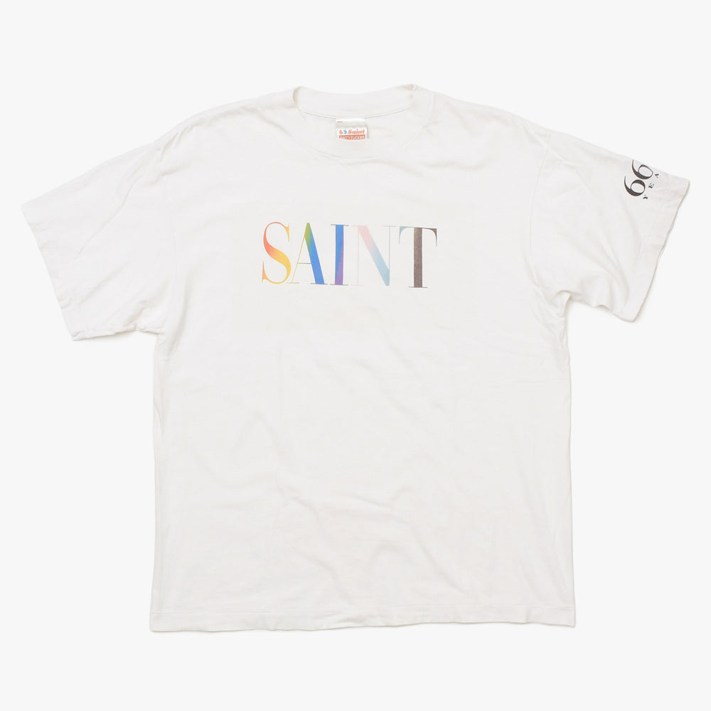 新品同様 SAINT MICHAEL セントマイケル 24AW 半袖Tシャツ SM-YS1-0000-007 サイズM ホワイト マルチカラー 中古 4a010076