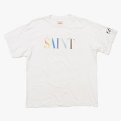 新品同様 SAINT MICHAEL セントマイケル 24AW 半袖Tシャツ SM-YS1-0000-007 サイズM ホワイト マルチカラー 中古 4a010076