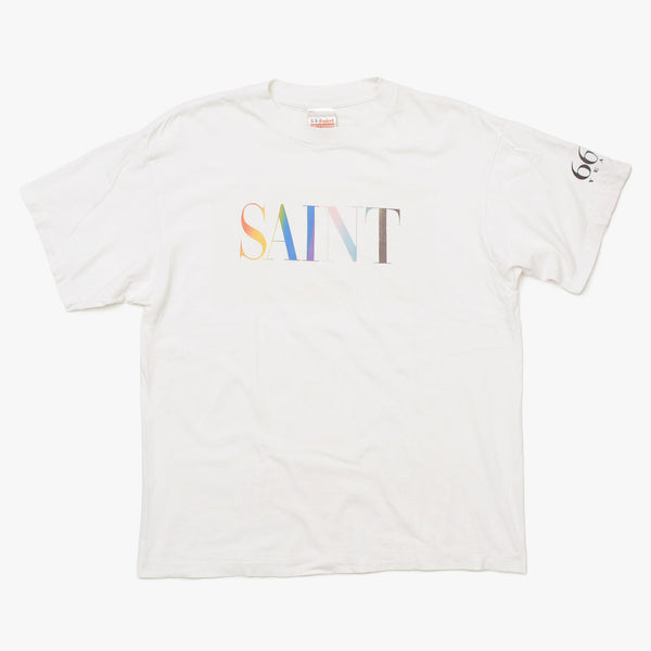 新品同様 SAINT MICHAEL セントマイケル 24AW 半袖Tシャツ SM-YS1-0000-007 サイズM ホワイト マルチカラー 中古 4a010076
