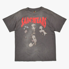 新品同様 SAINT MICHAEL セントマイケル × DENIM TEARS デニムティアーズ 半袖Tシャツ SM-S22-0000-064 サイズS ヴィンテージ加工 中古 4a010077