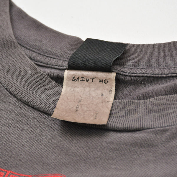 新品同様 SAINT MICHAEL セントマイケル × DENIM TEARS デニムティアーズ 半袖Tシャツ SM-S22-0000-064 サイズS ヴィンテージ加工 中古 4a010077