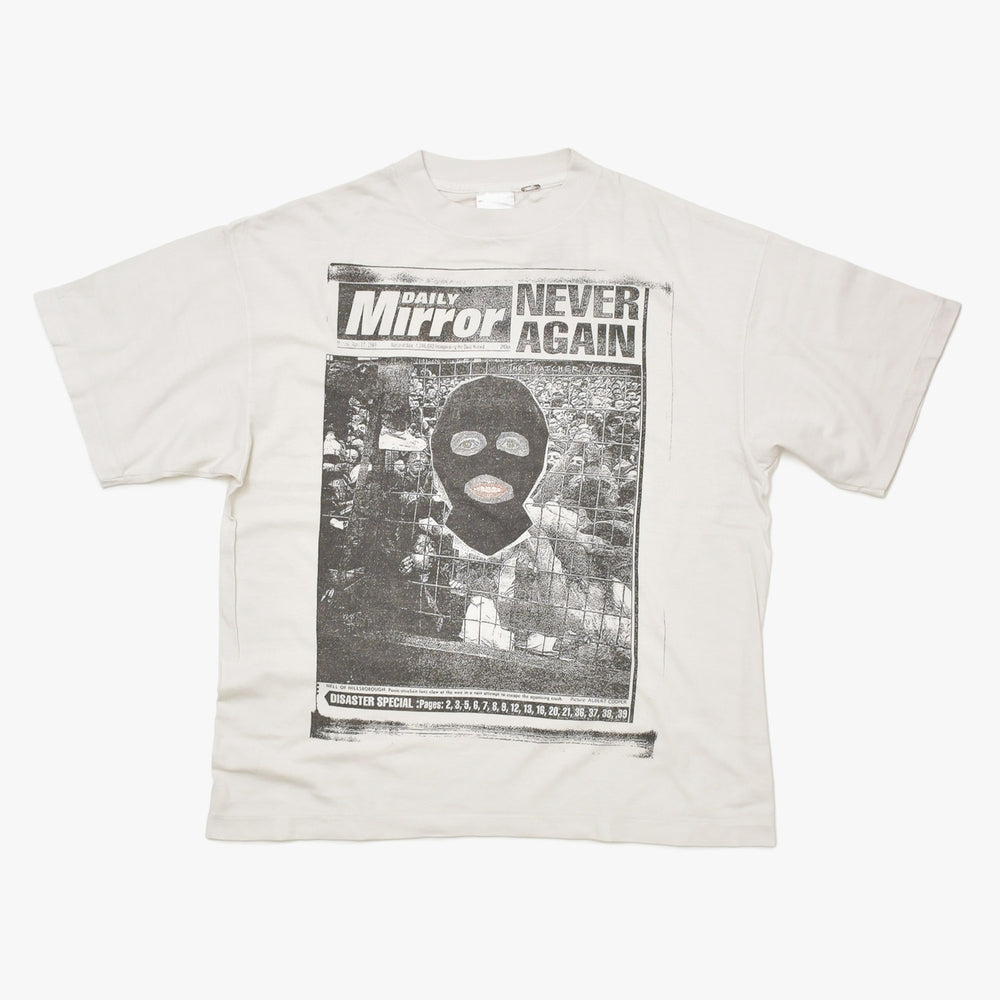 新品未使用 SAINT MICHAEL セントマイケル DAILY MIRROR デイリーミラー 半袖Tシャツ SM-MK3-0000-C02 サイズL ホワイト 中古 4a010079