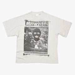 新品未使用 SAINT MICHAEL セントマイケル DAILY MIRROR デイリーミラー 半袖Tシャツ SM-MK3-0000-C02 サイズL ホワイト 中古 4a010079