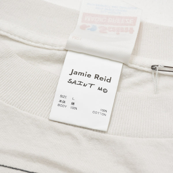 新品未使用 SAINT MICHAEL セントマイケル DAILY MIRROR デイリーミラー 半袖Tシャツ SM-MK3-0000-C02 サイズL ホワイト 中古 4a010079