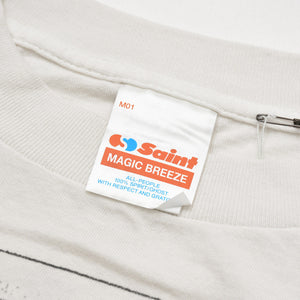 新品未使用 SAINT MICHAEL セントマイケル DAILY MIRROR デイリーミラー 半袖Tシャツ SM-MK3-0000-C02 サイズL ホワイト 中古 4a010079