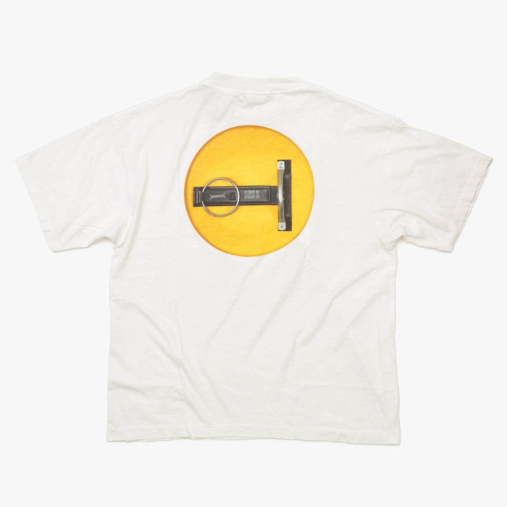 新品未使用 SAINT MICHAEL セントマイケル × The KLF ザ ケイエルエフ 半袖Tシャツ SM-HR1-0000-C02 サイズL スマイル ホワイト 中古 4a010081