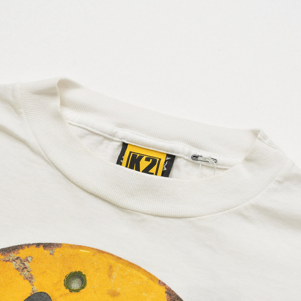 新品未使用 SAINT MICHAEL セントマイケル × The KLF ザ ケイエルエフ 半袖Tシャツ SM-HR1-0000-C02 サイズL スマイル ホワイト 中古 4a010081
