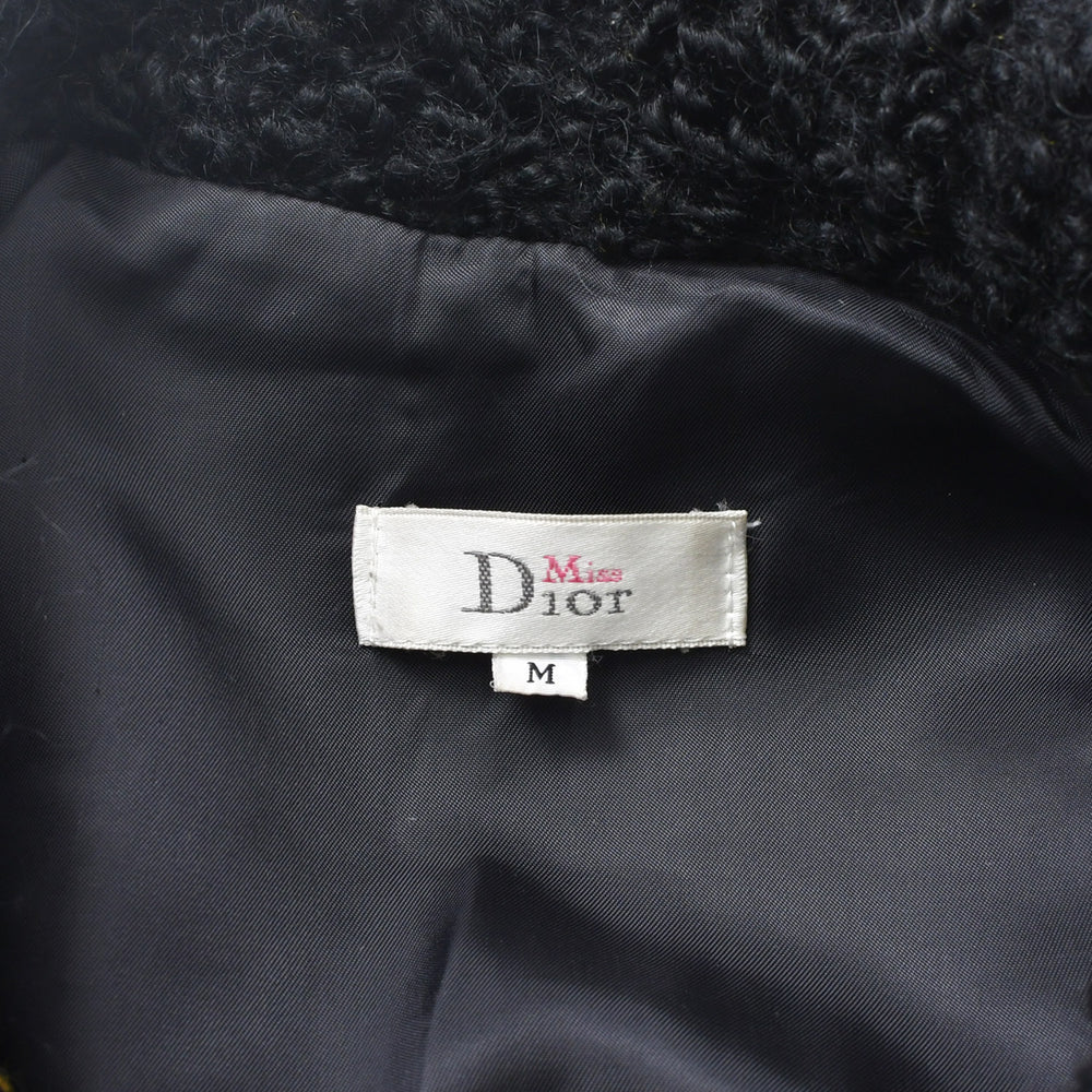 極美品 Dior ディオール 総柄 セットアップ 7040NE83 イエロー ブラック ウール ナイロン キュプラ 中古 4b010144