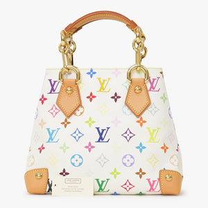 Very good condition LOUIS VUITTON Audra Bron handbag Takashi Murakami M40047 Gold hardware White Multicolor Used 4a001017