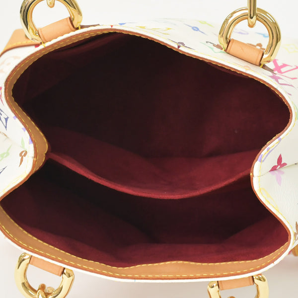 Very good condition LOUIS VUITTON Audra Bron handbag Takashi Murakami M40047 Gold hardware White Multicolor Used 4a001017