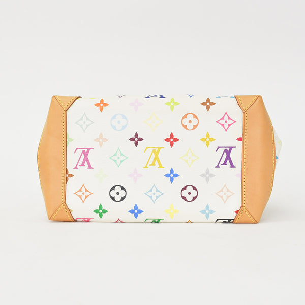 Very good condition LOUIS VUITTON Audra Bron handbag Takashi Murakami M40047 Gold hardware White Multicolor Used 4a001017