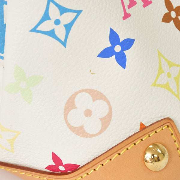 Very good condition LOUIS VUITTON Audra Bron handbag Takashi Murakami M40047 Gold hardware White Multicolor Used 4a001017